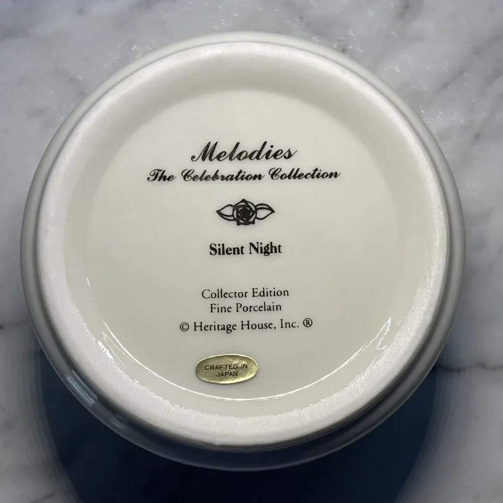 Vintage Heritage House Melodies Christmas Silent Night Music Trinket Box Holiday